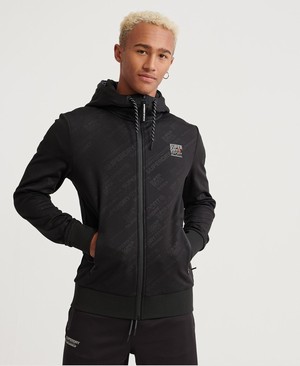 Superdry Active Water Repellent Cipzár Férfi Kapucnis Pulóver Fekete | NYUVR6409